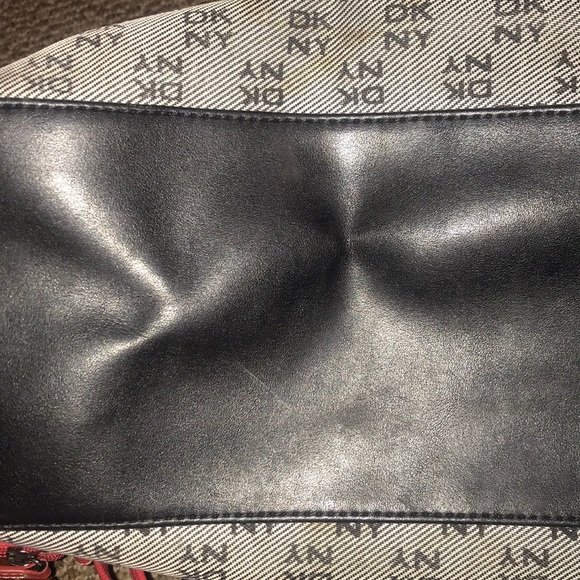 πΈDKNY Grey & Black Printed Logo Monogram Hand Bag - Picture 7 of 8